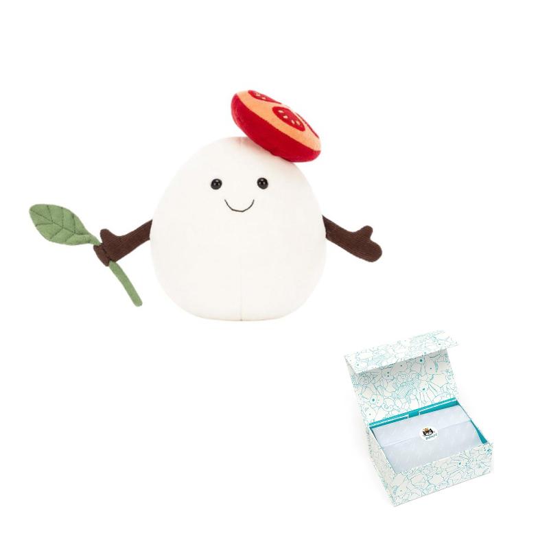 Jellycat Fun Food Amuseables Mozzarella Cheese Cute Cute Doll Plush Doll 12cm High
