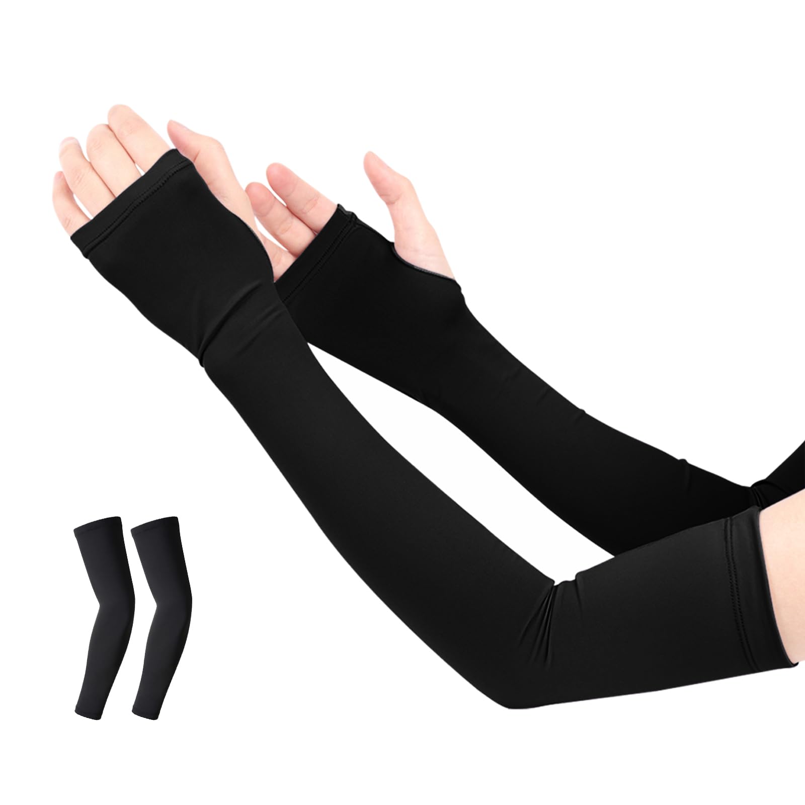 

Защитный рукав от УФ-лучей, разработанный под контролем профессионального дерматолога, сертифицированный как прохладный на ощупь, силиконовый УФ-рукав с петлей для пальца, унисекс [Luxiwear]