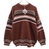 Unused HOOK Long Sleeve Cotton Sweater L Brown Knit Men's Used