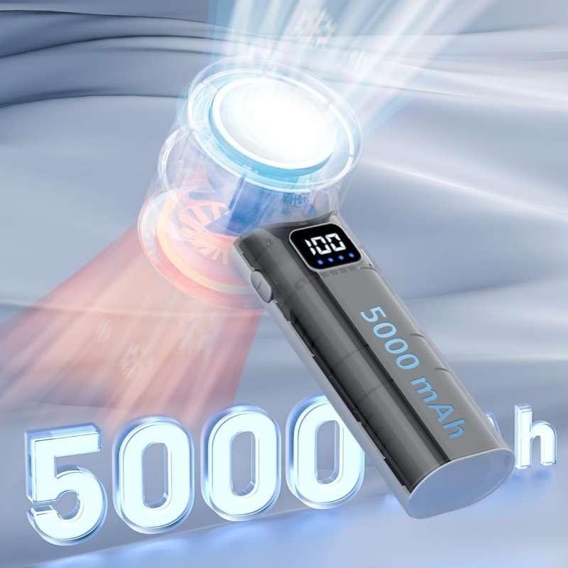 Small Usb Handheld Fan Adjustable Wind Speed High Power Long-lasting Battery Rechargeable Fan