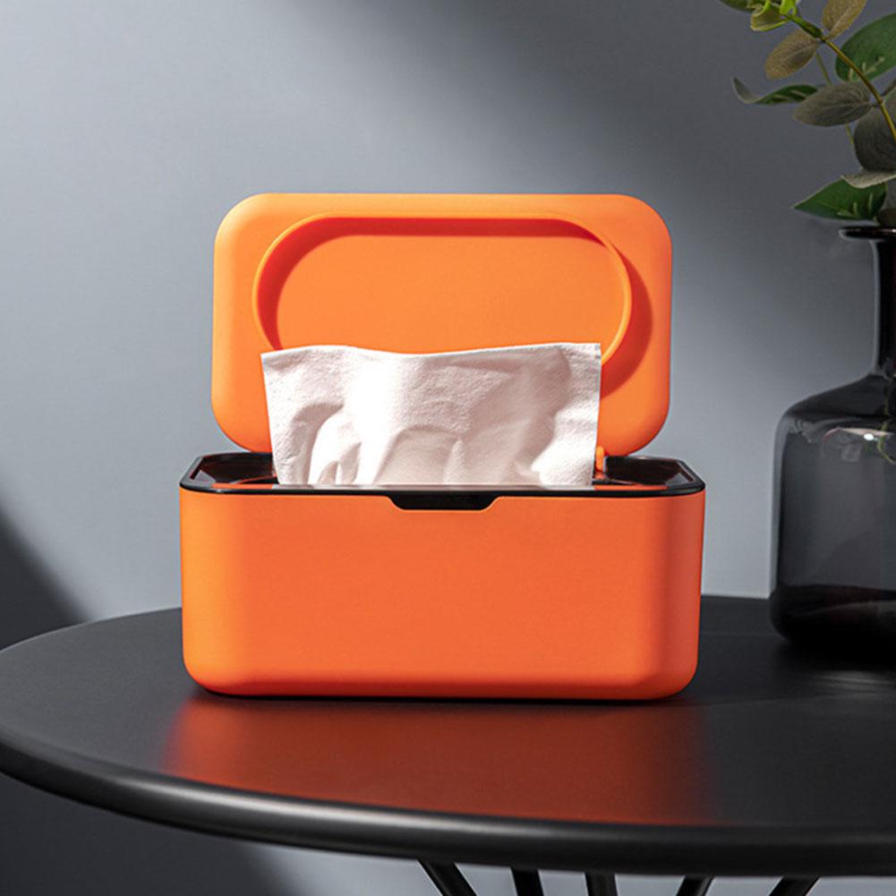 1pc Wet Wipes Storage Box With Lid Home Desktop Tissue Dispenser Napkin Case Desktop Coffee Table Drawer Paper Box