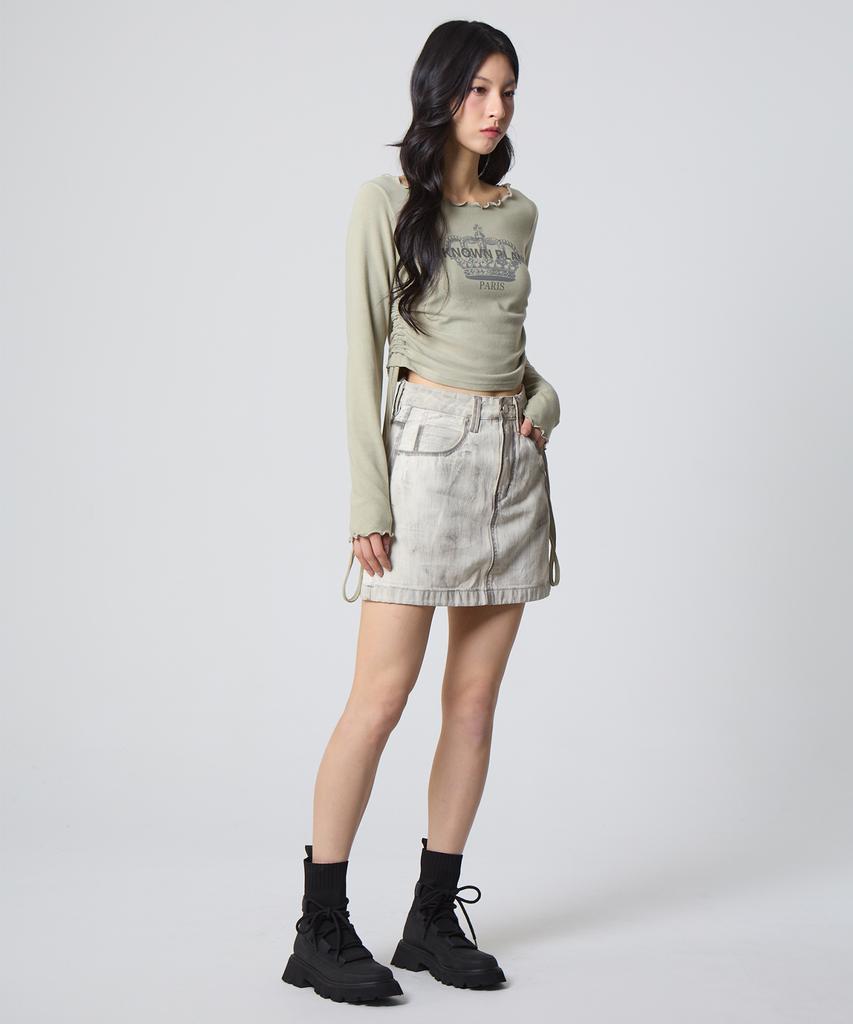 Unknown Planet Mini Skirt Dirty White