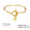 Teamer Je Star of David Toggle Bracelet for Women Men Stainless Steel Paper Clip Chain Gold Color Bracelet Amulet Jewelry
