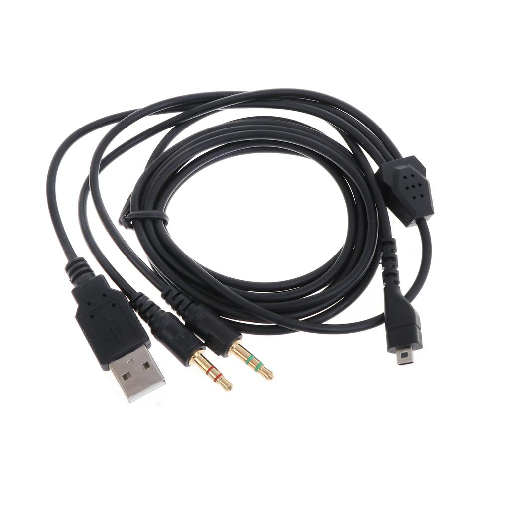 Replacement USB 3.5mm Mic Audio Cable Headphones Cable PVC Soft Durable Wire for  Arctis 3 5 7 Pro Headphones