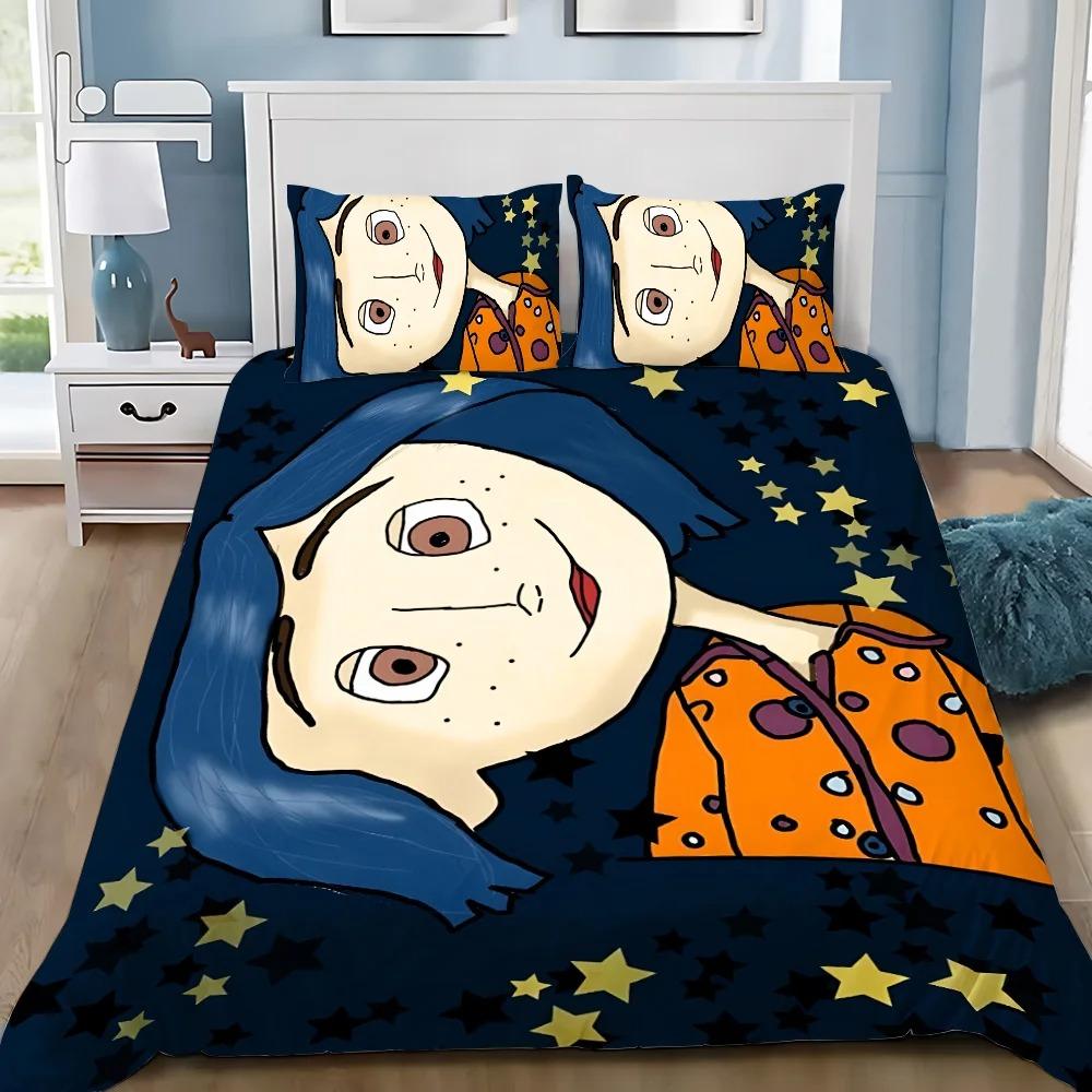 Duvet Cover Pillowcase Bedding Set Horror Film C-Coralines Boy Girl Bedroom Decoration Children Gift Single Double Large Size