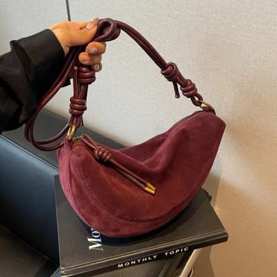 Super Popular Faux Suede Bag  Women's Suede Niche  New Crossbody Single Shoulder Bag  Retro Bag