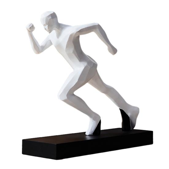 Male Runner Sculpture Abstract Resin Running Figurine Modern Home Decoration for Living Room TV Stand Desk Shelf Decor Motivational Gift for Runners
