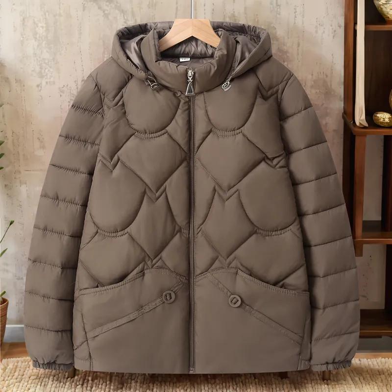 

Мама Короткое Стеганое Пальто Маленький Среднего Возраста Женщины Осень Зима Куртка Полиэстер Теплая Хлопковая Одежда 6XL бежевый