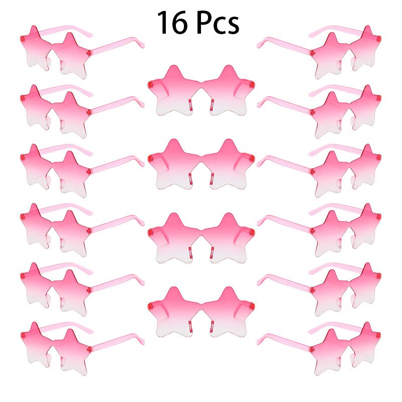 16/20 Pcs Per Set Rimless Star Shaped Sunglasses Fashion Cute Gradient Beach Holiday Shades Women Trendy Design Rave Sun Glasses