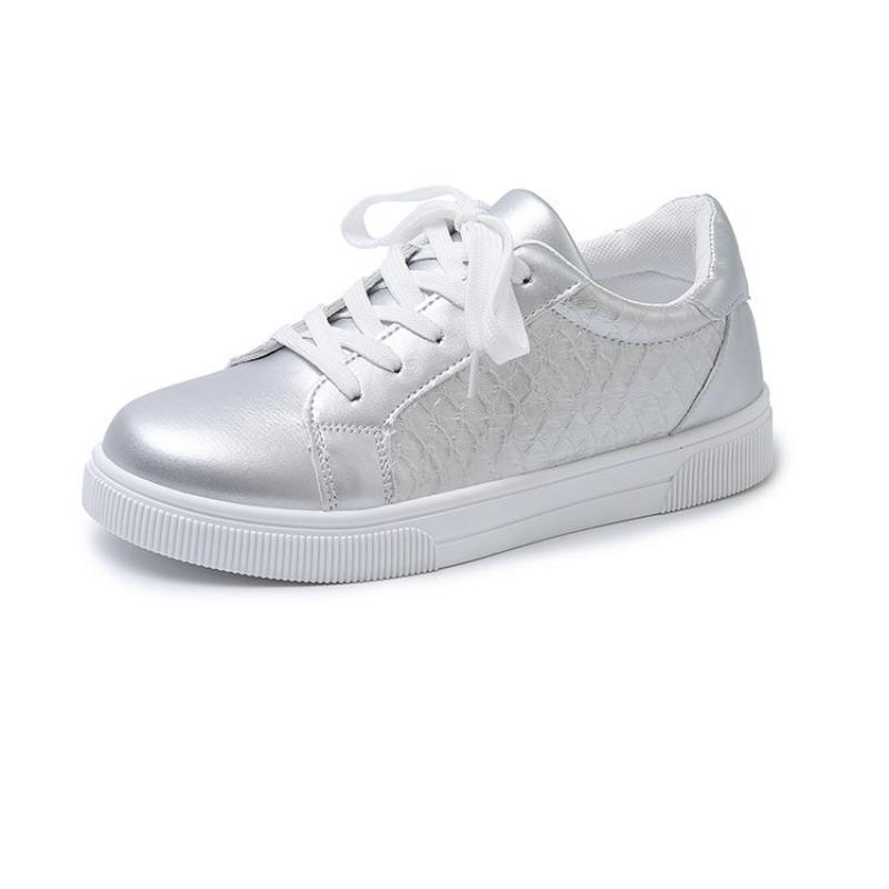 

Trend fashion board shoes women s summer new versatile casual single shoes student lace-up sports shoes 42 серебряный