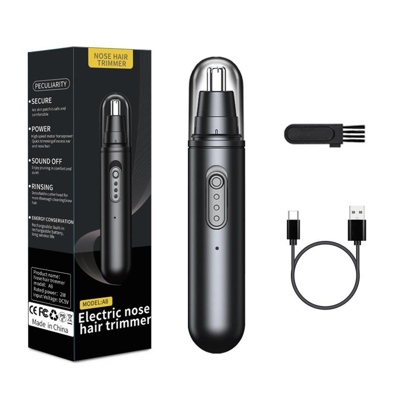 1SET 2 in 1 Electric Nose Hair Trimmer Men s Nose Hair Trimmer Nose Hair Scissors Nostril Trimmer