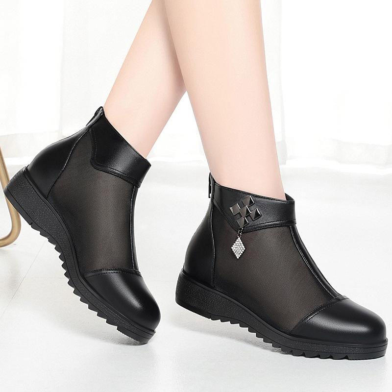 

Модные летние ботильоны из тонкой сетки, женские сетчатые сандалии-ботильоны, ажурные ботильоны, дышащие, мамины короткие ботильоны, элегантная мода 37