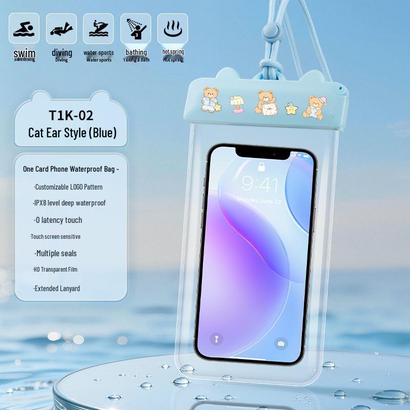 X8 Cartoon TPU Waterproof Floating Phone Case - Touchscreen Compatible for Swimming & Rafting