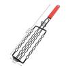 Portable BBQ Hot Dog Sausage Grill Basket With Wooden Handle Removable Grill Cage For Garden Party Camping Use