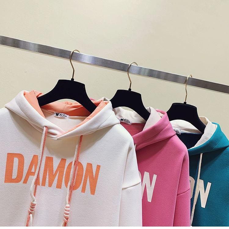 Plysj Tykk Hettevest Casual Sportbukser Moteriktig Student Sportssett Vinter Treningsdress Antrekk