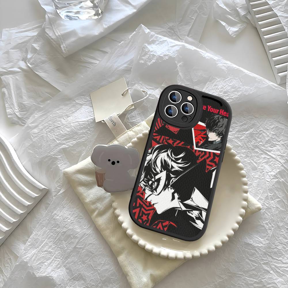 Persona 5 For iPhone 16 15 14 13 12 11 Pro Max Plus Shockproof Leather Soft Phone Cover