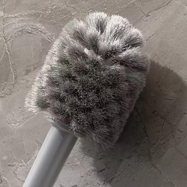 Wall-Mounted Long-Handle Toilet Brush for Corner Bathroom Cleaning