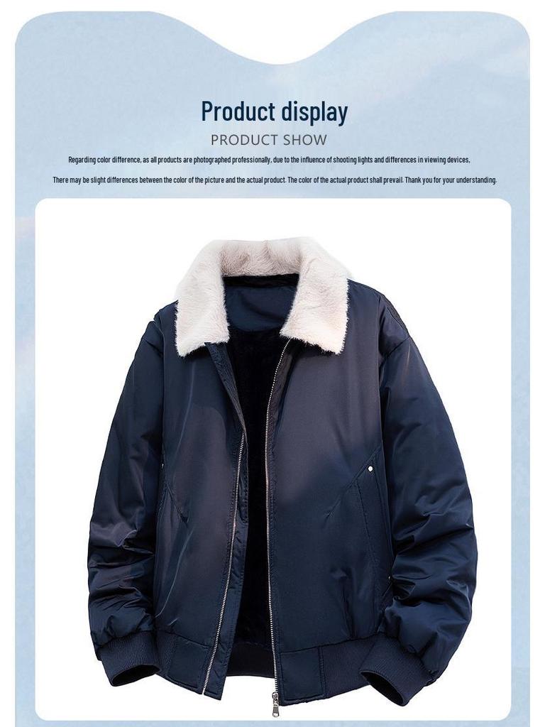 2025 Retro Fur Collar White Duck Down Winter Jacket with Fleece Lining - Thick, Warm, and Loose Niche Outerwear