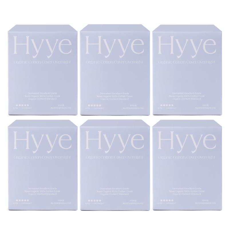 HYYE Natural Cotton Cover Sanitary Pad Overnight 6 Pack (60P)
