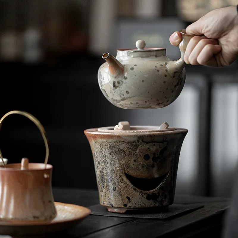 Ink Wood-fired Porcelain Tea Warmer Holder Candle Heater Stove Kettle Stand Boiling Water Carbon Furnace Teaware Accessories
