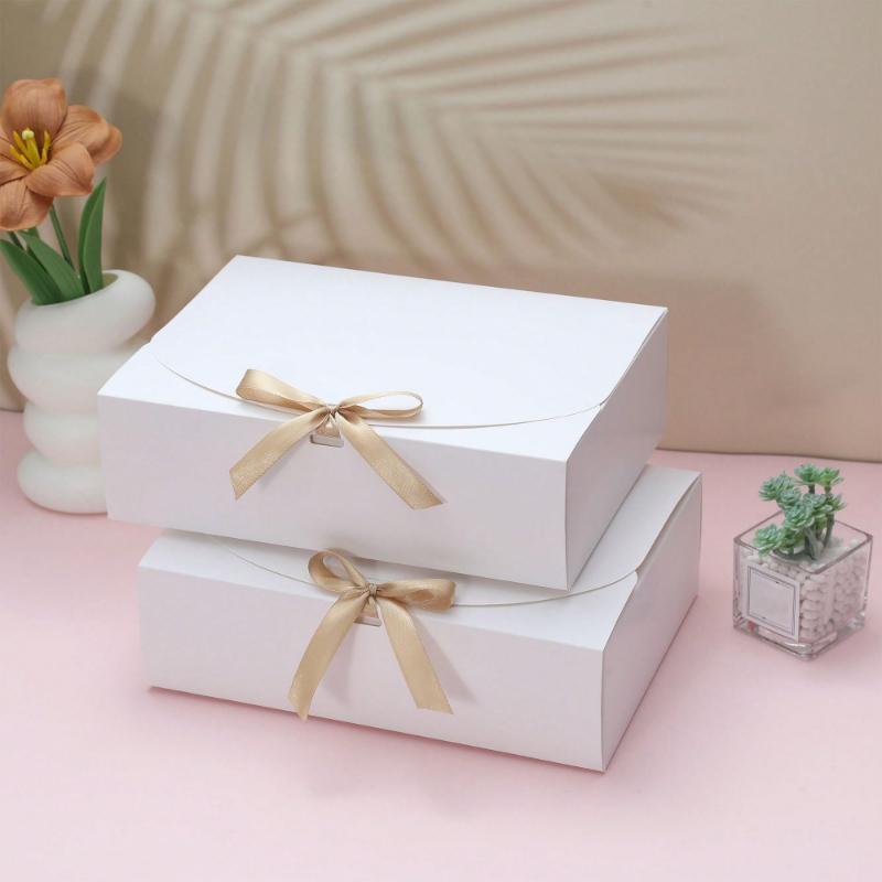 2 Stück - Deckel Geschenkbox mit Schleife Brautjungfern Heiratsantrag Box Geburtstagsgeschenk, Shower Party Valentinstagsgeschenke Valentinstag
