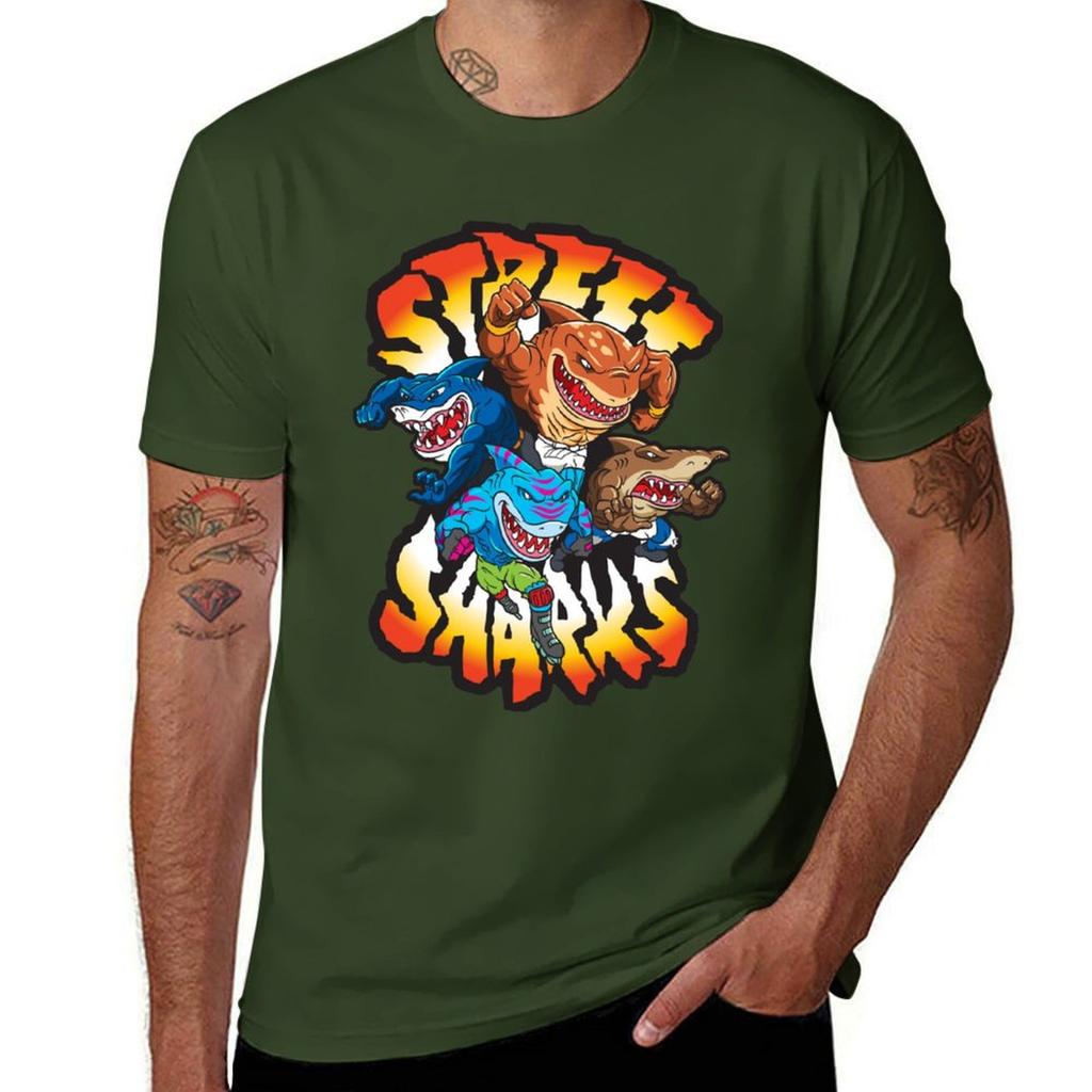 Shark Warriors Essential T-Shirt Customs Design Your Own Shirts Graphic Tees Customs Summer Clothes Black T Shirts for Men