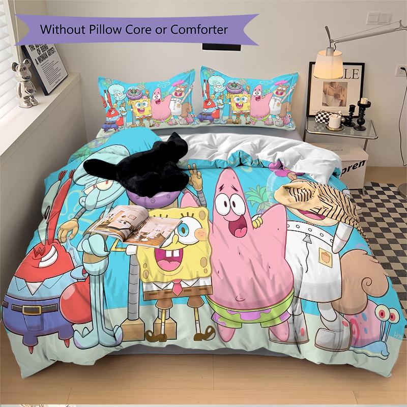 3Pcs Spongebob'S Underwater Adventure Bedding Sets For All Sizes New 3D Printed Bed Cover Comforter Duvet Cover Pillowcase Bedroom Decoration