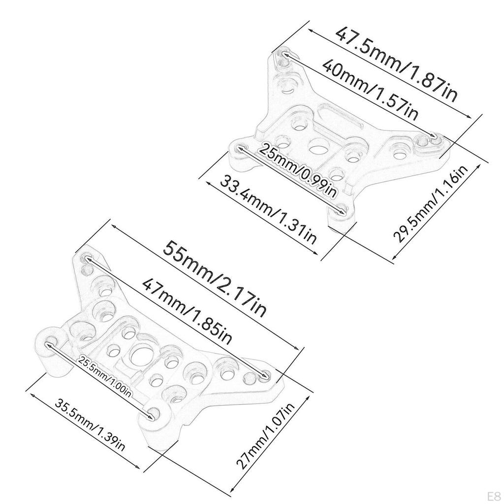 RC Front And Rear Shock Accessory for 1/14 Car, , Easy Installation, Aluminum Spare Parts