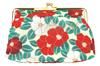 Wa KOMONO Komon Kobo (N0111-2) Uni Seni, Made In Japan, Futago Chirimen Japanese Pattern Cosmetic Pouch with Clasp Closure, Trapezoidal Shape [Modern