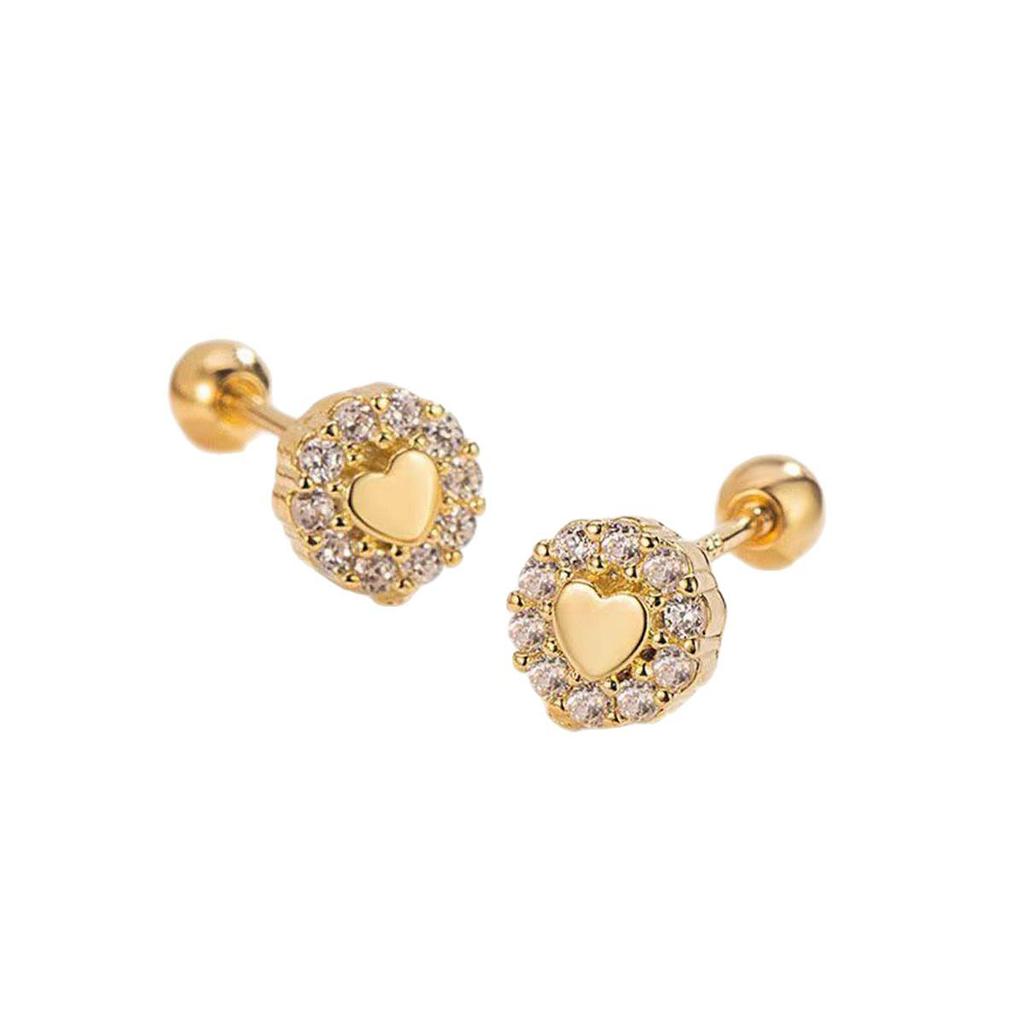 Heart Ribbed Stud Earrings for Women - Fashionable and Versatile Ear Cartilage Accessories