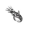 Edgy Skull Hands Ring Punk Style Jewelry For Men And Women Practical Alloy Material Trendy Gothic Accessory