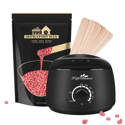 LifeStance Self Waxing Warmer Kit Hard Wax + 20 Spatulas + Warmer, 450g, 1 Set