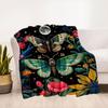 "Enchanted Garden Butterfly Wall Art Print"Blanket Flannel Throw Blanket for Sofa, Bed, Travel, Camping, Office, Couch, Chair, And Bed Gift