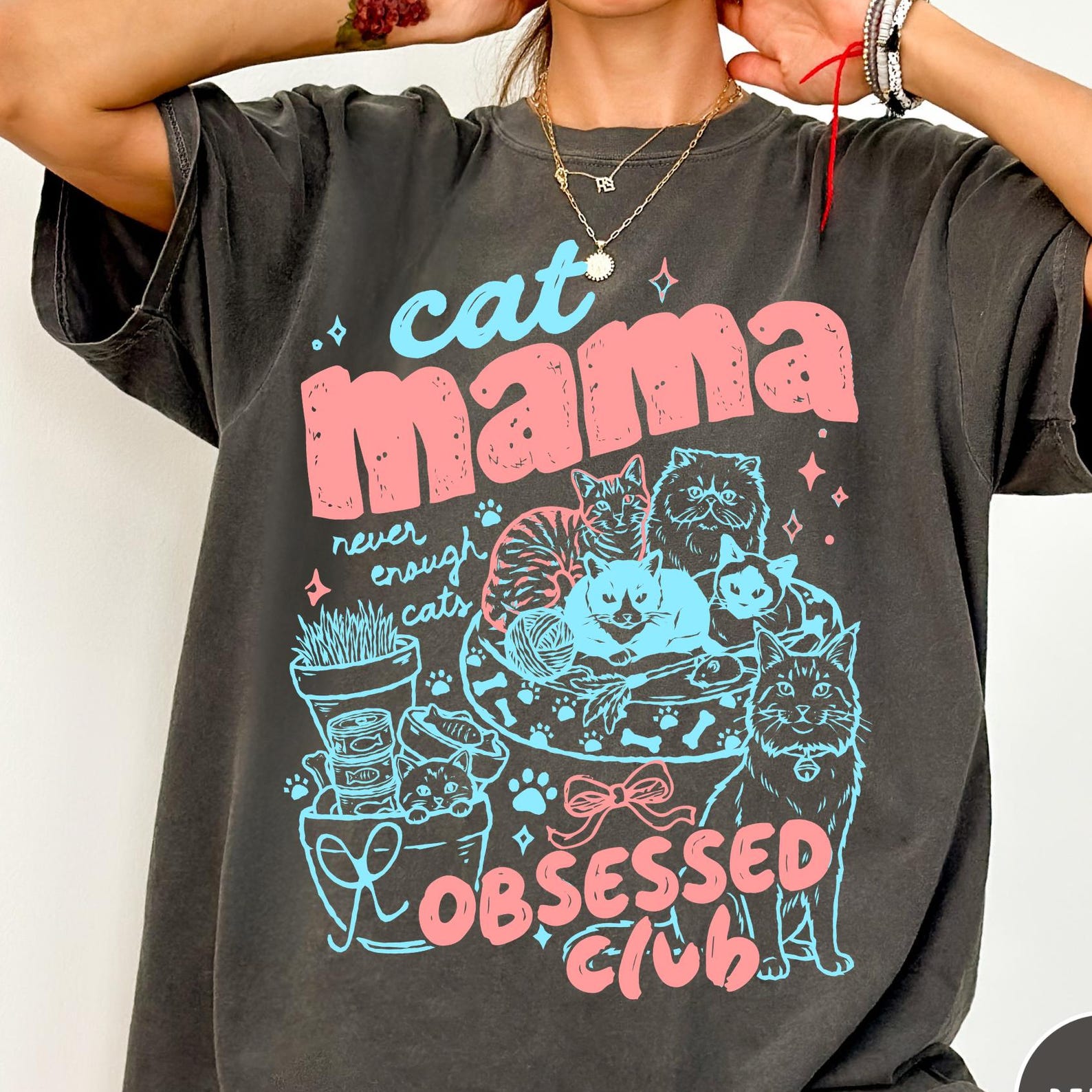 Cat Mama Club Comfort Colors® T-Shirt, Cat Mom Gift, Cat Lover Shirt, Cat Obsessed Club Tee, Crazy Cat Lady Shirt, Cute Cat Graphic Tee 4XL