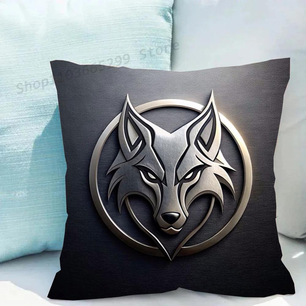 1pc Animal Wolf Pillow Case Square Bedroom Sofa Leisure Comfort Cushion Car Living Room Home Decoration