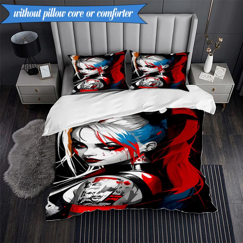 3PCS Quinn Artwork Bedding Set,Including 1pc Duvet Cover And 2pcs Pillowcases Perfect for Bedroom, Dormitory, Fan Christmas gift