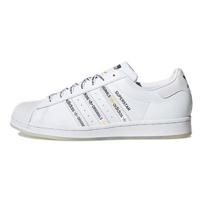 Superstar Logo Stripes - Baskets unisexes blanc vert vif chaussures-blanc GX2990