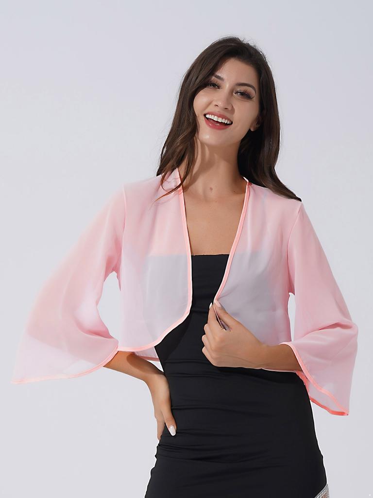 Net Pink Bolero Jackets Buy Women's Chiffon Bolero Shrug Jacket