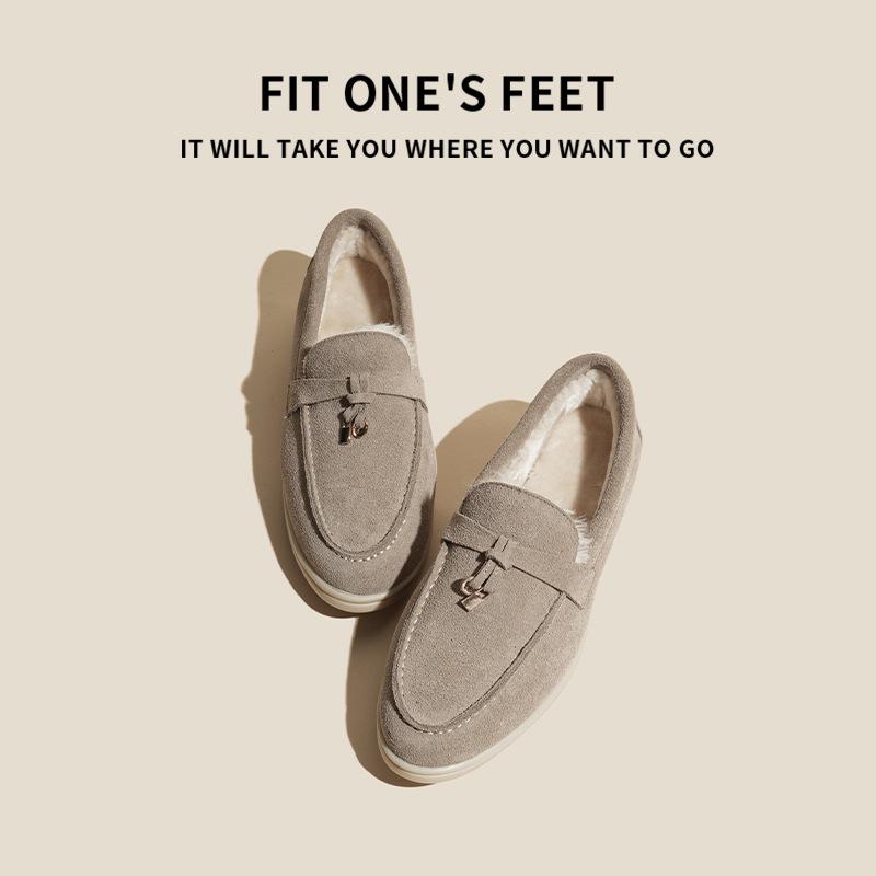 Dámské mokasíny s třásněmi z pravé kůže LP - Nazouvací ploché boty, Plus samet, Velké velikosti, Neformální pro podzim a zimu