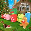9.84FT Inflatable Toy Gift Boxes Teddy Bear Xmas Yard Lawn Party Decoration with LED Light Christmas Home Supplies Ornament Gift