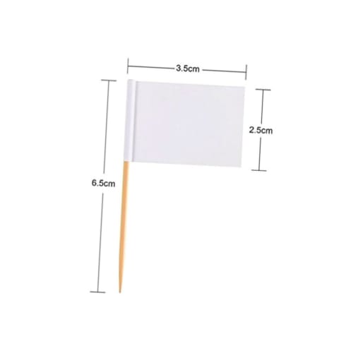 NUOLUX 200pcs Toothpick Flags, White Tags, Cup Flag Labels, Paper Flag Picks, Plant Labels, Toothpicks for Food, Plant Tags, Fruit Cake, White Flags,