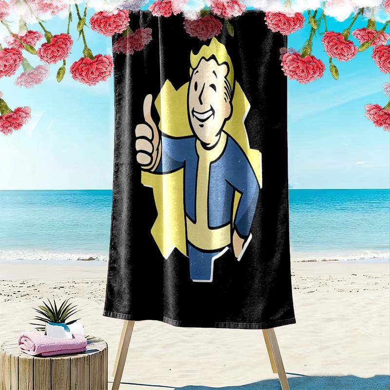 Fallout Print Beach Towel, Large Soft Quick Dry Towel for Beach Camping Swimming