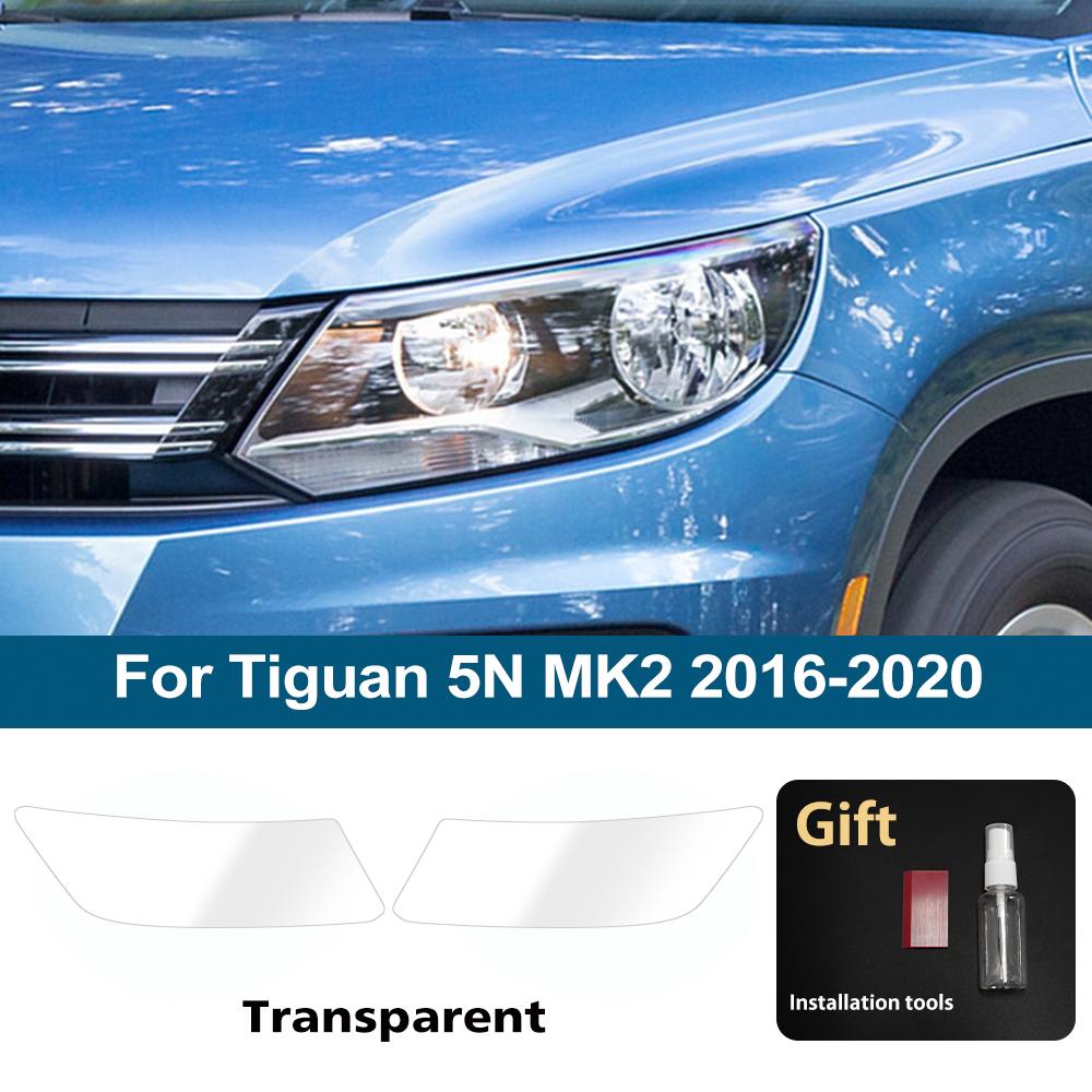 Smoke Black Pre Cut Car Headlight Protective Film For Volkswagen Tiguan MK3 5N MK2 Anti-Scratch High-Gloss Auto Vinyl Wrap Film