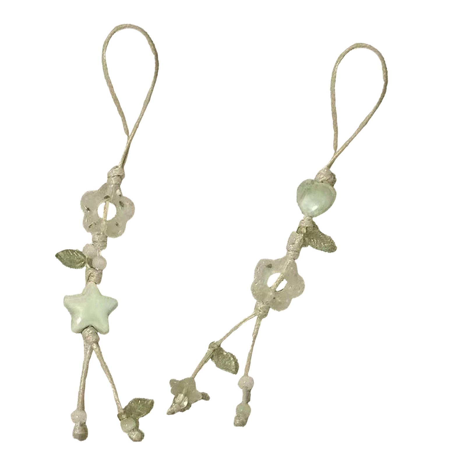 

Стильный шнурок для телефона в виде цветка-звезды, ручной работы, с керамической текстурой, стильный кулон для телефона, идеально подходит для украшения сумок и автомобиля зелёный