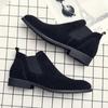 Fashion Suede Leather Men High Top Shoes Italian Formal Chelsea Boots British Style Dress Business Boots for Men Elegantes Slip On Botas
