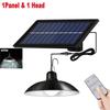 Solar Single Head Pendant Light, LED Retro Bulb Light, Outdoor One To Two Dual Head Remote Control Indoor and Outdoor Lighting Street Light
