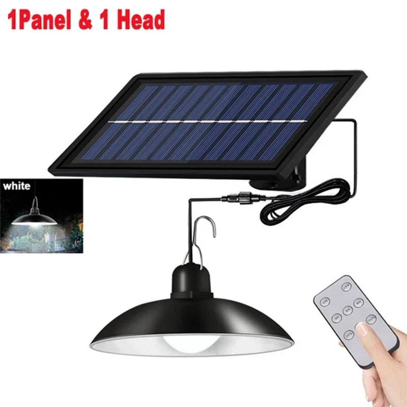 Solar Single Head Pendant Light, LED Retro Bulb Light, Outdoor One To Two Dual Head Remote Control Indoor and Outdoor Lighting Street Light