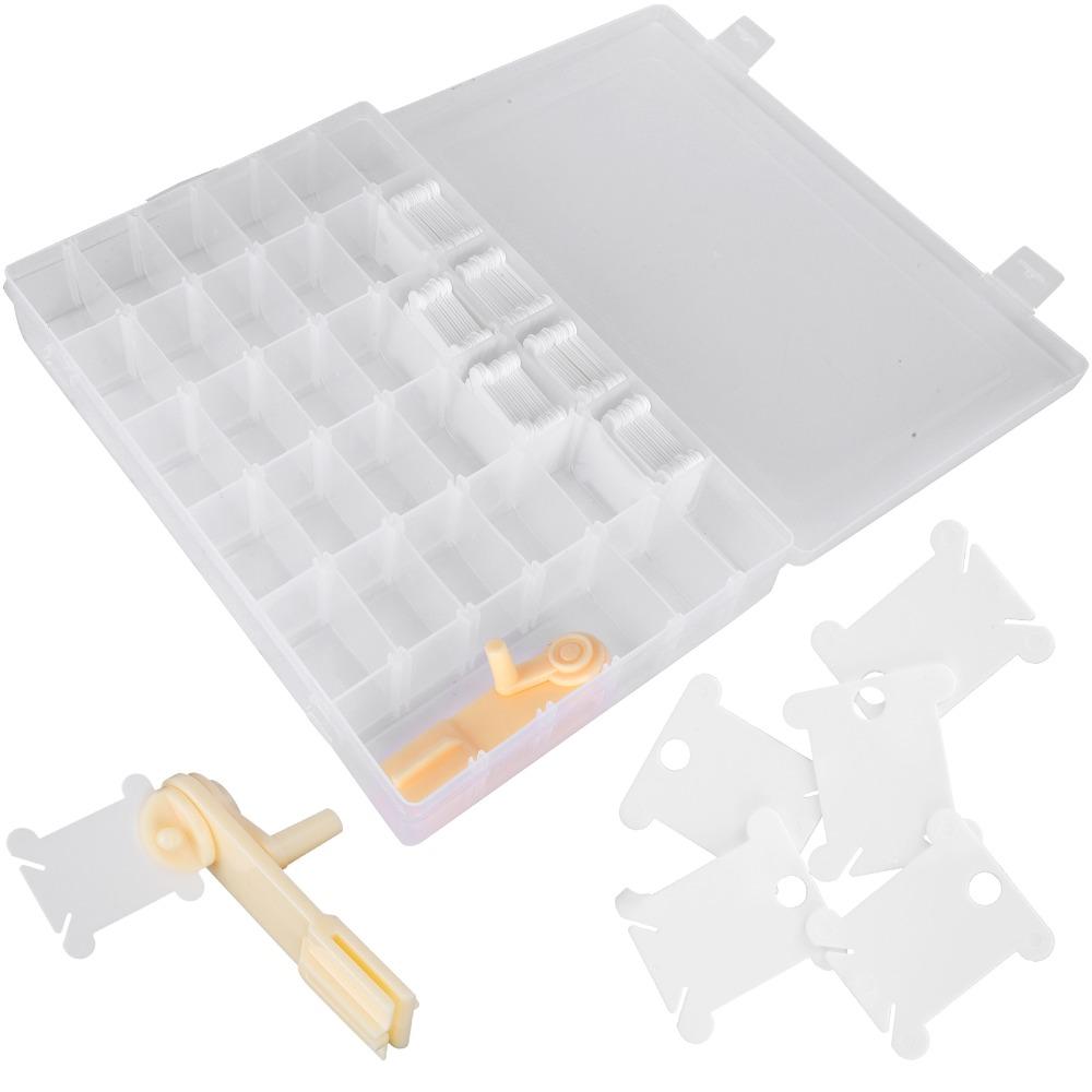 Stickers Included Floss Organizer Box 36 Compartments Embroidery Floss Organizer  For DIY Sewing