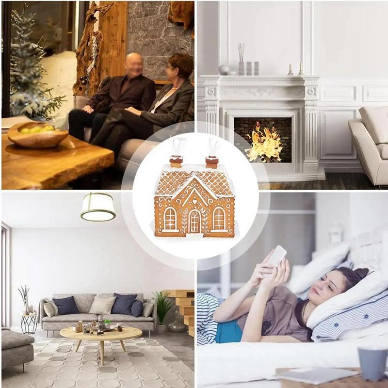 

1PCS Gingerbread House Incense Burner, Resin Log Cabin Incense Burner, Christmas Incense Burner,Home Chimney Decorations Durable