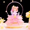 Iridescent Castle Snowfall Crystal Ball Music Box for Kids - Dreamy Fairy Tale Carriage.
